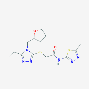 2-{[5-ethyl-4-(tetrahydro-2-furanylmethyl)-4H-1,2,4-triazol-3-yl]thio}-N-(5-methyl-1,3,4-thiadiazol-2-yl)acetamide