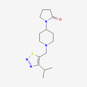 molecular formula C15H24N4OS B5373183 1-{1-[(4-isopropyl-1,2,3-thiadiazol-5-yl)methyl]piperidin-4-yl}pyrrolidin-2-one 