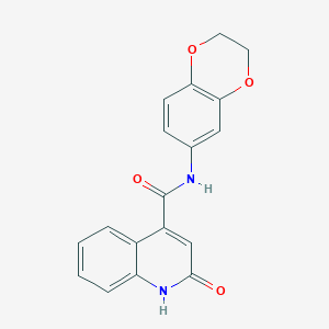 molecular formula C18H14N2O4 B5373202 N-(2,3-dihydro-1,4-benzodioxin-6-yl)-2-hydroxy-4-quinolinecarboxamide 