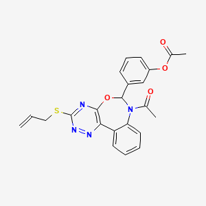 molecular formula C23H20N4O4S B5373204 3-[7-acetyl-3-(allylthio)-6,7-dihydro[1,2,4]triazino[5,6-d][3,1]benzoxazepin-6-yl]phenyl acetate 