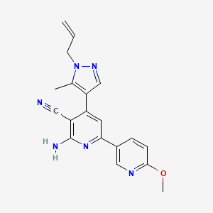 molecular formula C19H18N6O B5373227 4-(1-allyl-5-methyl-1H-pyrazol-4-yl)-6-amino-6'-methoxy-2,3'-bipyridine-5-carbonitrile 