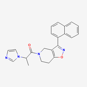 molecular formula C22H20N4O2 B5373235 5-[2-(1H-imidazol-1-yl)propanoyl]-3-(1-naphthyl)-4,5,6,7-tetrahydroisoxazolo[4,5-c]pyridine 