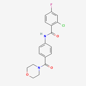 molecular formula C18H16ClFN2O3 B5373242 2-chloro-4-fluoro-N-[4-(4-morpholinylcarbonyl)phenyl]benzamide 