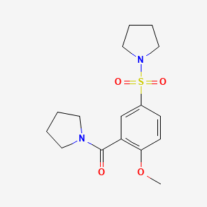 molecular formula C16H22N2O4S B5373251 1-{[4-methoxy-3-(1-pyrrolidinylcarbonyl)phenyl]sulfonyl}pyrrolidine 