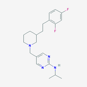 molecular formula C21H28F2N4 B5373271 5-({3-[2-(2,4-difluorophenyl)ethyl]-1-piperidinyl}methyl)-N-isopropyl-2-pyrimidinamine 