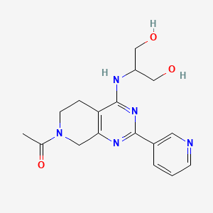 molecular formula C17H21N5O3 B5373323 2-[(7-acetyl-2-pyridin-3-yl-5,6,7,8-tetrahydropyrido[3,4-d]pyrimidin-4-yl)amino]propane-1,3-diol 