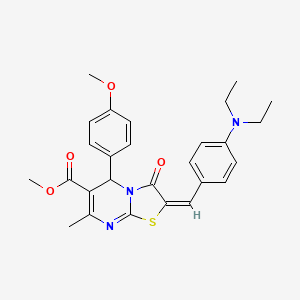 methyl 2-[4-(diethylamino)benzylidene]-5-(4-methoxyphenyl)-7-methyl-3-oxo-2,3-dihydro-5H-[1,3]thiazolo[3,2-a]pyrimidine-6-carboxylate