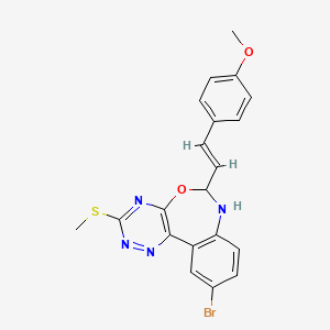 10-bromo-6-[2-(4-methoxyphenyl)vinyl]-3-(methylthio)-6,7-dihydro[1,2,4]triazino[5,6-d][3,1]benzoxazepine