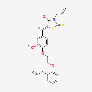 molecular formula C25H25NO4S2 B5373457 3-allyl-5-{4-[2-(2-allylphenoxy)ethoxy]-3-methoxybenzylidene}-2-thioxo-1,3-thiazolidin-4-one 