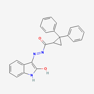 N'-(2-oxo-1,2-dihydro-3H-indol-3-ylidene)-2,2-diphenylcyclopropanecarbohydrazide