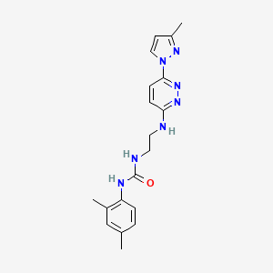 molecular formula C19H23N7O B5373483 N-(2,4-dimethylphenyl)-N'-(2-{[6-(3-methyl-1H-pyrazol-1-yl)-3-pyridazinyl]amino}ethyl)urea 