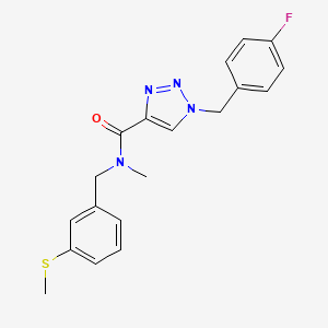 molecular formula C19H19FN4OS B5373505 1-(4-fluorobenzyl)-N-methyl-N-[3-(methylthio)benzyl]-1H-1,2,3-triazole-4-carboxamide 