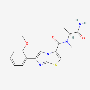 molecular formula C17H18N4O3S B5373528 N-(2-amino-1-methyl-2-oxoethyl)-6-(2-methoxyphenyl)-N-methylimidazo[2,1-b][1,3]thiazole-3-carboxamide 