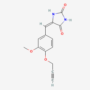 molecular formula C14H12N2O4 B5373535 5-[3-methoxy-4-(2-propyn-1-yloxy)benzylidene]-2,4-imidazolidinedione 