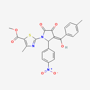 molecular formula C24H19N3O7S B5373537 methyl 2-[3-hydroxy-4-(4-methylbenzoyl)-5-(4-nitrophenyl)-2-oxo-2,5-dihydro-1H-pyrrol-1-yl]-4-methyl-1,3-thiazole-5-carboxylate 