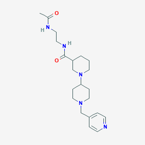 molecular formula C21H33N5O2 B5373549 N-[2-(acetylamino)ethyl]-1'-(pyridin-4-ylmethyl)-1,4'-bipiperidine-3-carboxamide 