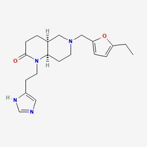 molecular formula C20H28N4O2 B5373551 (4aS*,8aR*)-6-[(5-ethyl-2-furyl)methyl]-1-[2-(1H-imidazol-4-yl)ethyl]octahydro-1,6-naphthyridin-2(1H)-one 