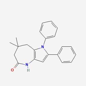 molecular formula C22H22N2O B5373561 7,7-dimethyl-1,2-diphenyl-4,6,7,8-tetrahydropyrrolo[3,2-b]azepin-5(1H)-one 