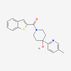 molecular formula C20H20N2O2S B5373563 1-(1-benzothien-2-ylcarbonyl)-4-(5-methylpyridin-2-yl)piperidin-4-ol 