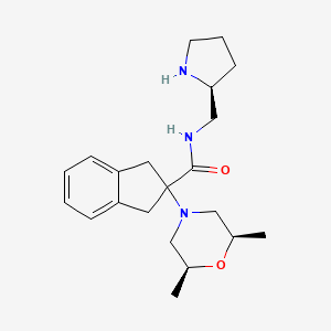 2-[(2R,6S)-2,6-dimethyl-4-morpholinyl]-N-[(2S)-2-pyrrolidinylmethyl]-2-indanecarboxamide