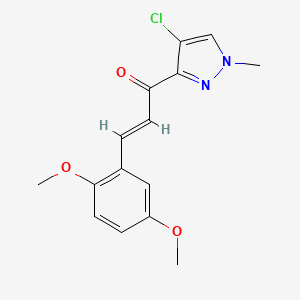 molecular formula C15H15ClN2O3 B5373626 1-(4-chloro-1-methyl-1H-pyrazol-3-yl)-3-(2,5-dimethoxyphenyl)-2-propen-1-one 