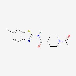 1-acetyl-N-(6-methyl-1,3-benzothiazol-2-yl)-4-piperidinecarboxamide