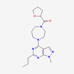 molecular formula C19H28N6O2 B5373709 1-methyl-6-propyl-4-[4-(tetrahydro-2-furanylcarbonyl)-1,4-diazepan-1-yl]-1H-pyrazolo[3,4-d]pyrimidine 