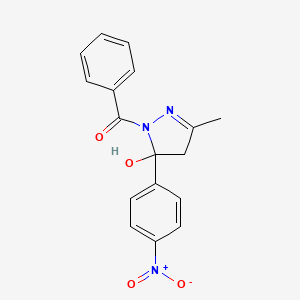 1-benzoyl-3-methyl-5-(4-nitrophenyl)-4,5-dihydro-1H-pyrazol-5-ol