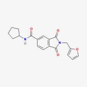 molecular formula C19H18N2O4 B5373761 N-cyclopentyl-2-(2-furylmethyl)-1,3-dioxo-5-isoindolinecarboxamide 