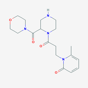 molecular formula C18H26N4O4 B5373762 6-methyl-1-{3-[2-(4-morpholinylcarbonyl)-1-piperazinyl]-3-oxopropyl}-2(1H)-pyridinone 