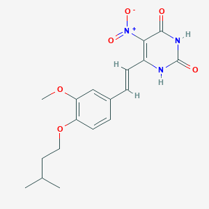 molecular formula C18H21N3O6 B5373763 6-{2-[3-methoxy-4-(3-methylbutoxy)phenyl]vinyl}-5-nitro-2,4-pyrimidinediol 