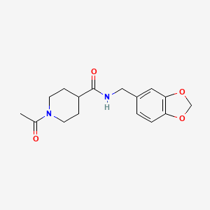 1-acetyl-N-(1,3-benzodioxol-5-ylmethyl)-4-piperidinecarboxamide