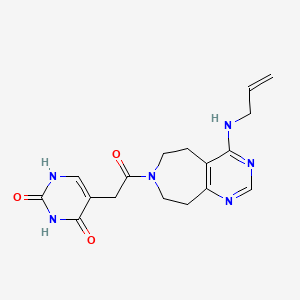 molecular formula C17H20N6O3 B5373790 5-{2-[4-(allylamino)-5,6,8,9-tetrahydro-7H-pyrimido[4,5-d]azepin-7-yl]-2-oxoethyl}pyrimidine-2,4(1H,3H)-dione 