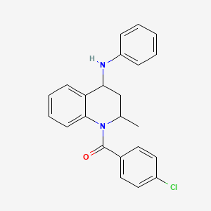 molecular formula C23H21ClN2O B5373838 1-(4-chlorobenzoyl)-2-methyl-N-phenyl-1,2,3,4-tetrahydro-4-quinolinamine 