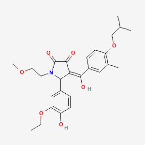 molecular formula C27H33NO7 B5373860 5-(3-ethoxy-4-hydroxyphenyl)-3-hydroxy-4-(4-isobutoxy-3-methylbenzoyl)-1-(2-methoxyethyl)-1,5-dihydro-2H-pyrrol-2-one 