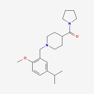 molecular formula C21H32N2O2 B5373881 1-(5-isopropyl-2-methoxybenzyl)-4-(pyrrolidin-1-ylcarbonyl)piperidine 