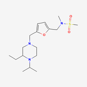 molecular formula C17H31N3O3S B5373889 N-({5-[(3-ethyl-4-isopropyl-1-piperazinyl)methyl]-2-furyl}methyl)-N-methylmethanesulfonamide 