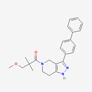 molecular formula C24H27N3O2 B5373896 3-biphenyl-4-yl-5-(3-methoxy-2,2-dimethylpropanoyl)-4,5,6,7-tetrahydro-1H-pyrazolo[4,3-c]pyridine 