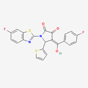 molecular formula C22H12F2N2O3S2 B5373898 1-(6-fluoro-1,3-benzothiazol-2-yl)-4-(4-fluorobenzoyl)-3-hydroxy-5-(2-thienyl)-1,5-dihydro-2H-pyrrol-2-one 