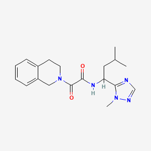 molecular formula C19H25N5O2 B5373913 2-(3,4-dihydroisoquinolin-2(1H)-yl)-N-[3-methyl-1-(1-methyl-1H-1,2,4-triazol-5-yl)butyl]-2-oxoacetamide 