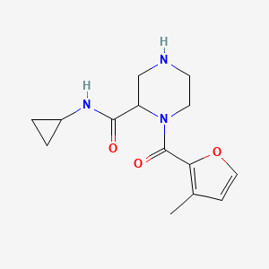 molecular formula C14H19N3O3 B5373921 N-cyclopropyl-1-(3-methyl-2-furoyl)-2-piperazinecarboxamide 