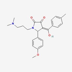 molecular formula C24H28N2O4 B5373923 1-[3-(dimethylamino)propyl]-3-hydroxy-5-(4-methoxyphenyl)-4-(4-methylbenzoyl)-1,5-dihydro-2H-pyrrol-2-one 