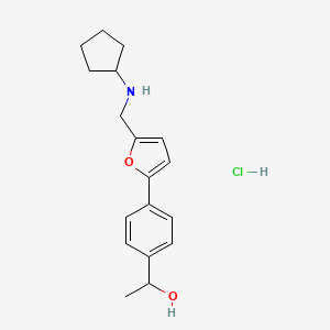 molecular formula C18H24ClNO2 B5373926 1-(4-{5-[(cyclopentylamino)methyl]-2-furyl}phenyl)ethanol hydrochloride 