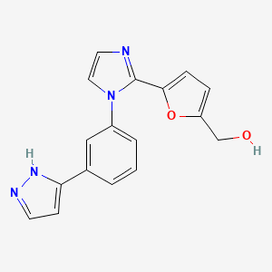 (5-{1-[3-(1H-pyrazol-5-yl)phenyl]-1H-imidazol-2-yl}-2-furyl)methanol