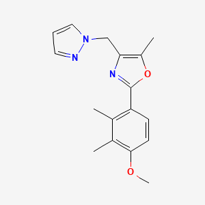 molecular formula C17H19N3O2 B5374000 2-(4-methoxy-2,3-dimethylphenyl)-5-methyl-4-(1H-pyrazol-1-ylmethyl)-1,3-oxazole 