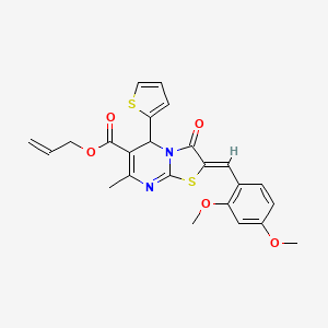 molecular formula C24H22N2O5S2 B5374003 allyl 2-(2,4-dimethoxybenzylidene)-7-methyl-3-oxo-5-(2-thienyl)-2,3-dihydro-5H-[1,3]thiazolo[3,2-a]pyrimidine-6-carboxylate 