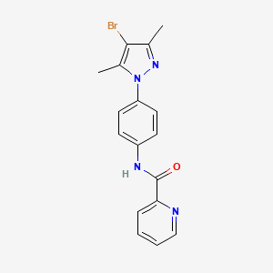 molecular formula C17H15BrN4O B5374015 N-[4-(4-bromo-3,5-dimethyl-1H-pyrazol-1-yl)phenyl]pyridine-2-carboxamide 