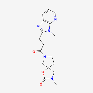 molecular formula C17H21N5O3 B5374022 3-methyl-7-[3-(3-methyl-3H-imidazo[4,5-b]pyridin-2-yl)propanoyl]-1-oxa-3,7-diazaspiro[4.4]nonan-2-one 