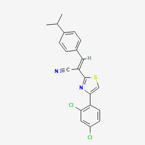 molecular formula C21H16Cl2N2S B5374055 2-[4-(2,4-dichlorophenyl)-1,3-thiazol-2-yl]-3-(4-isopropylphenyl)acrylonitrile 