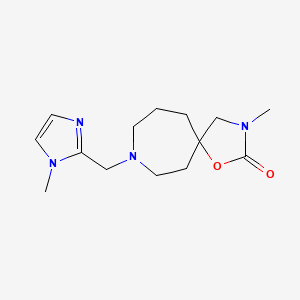 molecular formula C14H22N4O2 B5374069 3-methyl-8-[(1-methyl-1H-imidazol-2-yl)methyl]-1-oxa-3,8-diazaspiro[4.6]undecan-2-one 